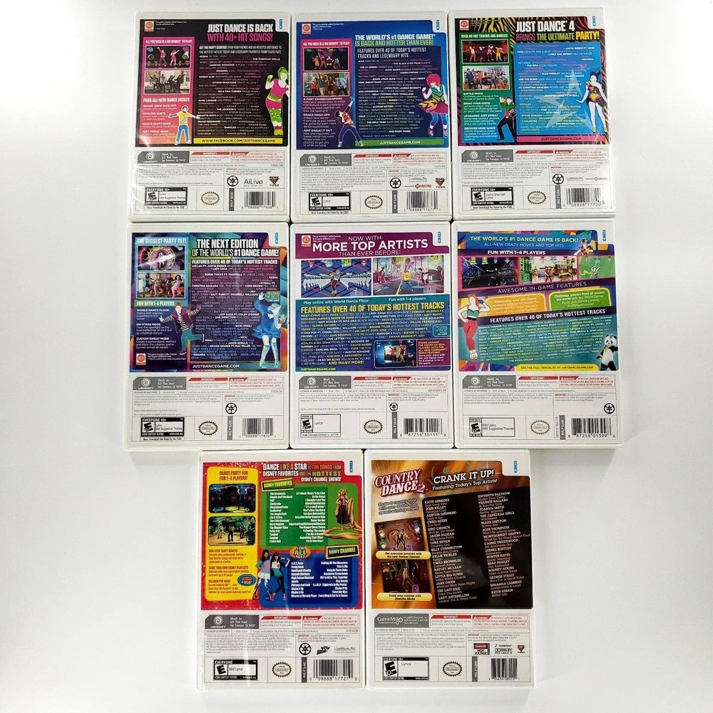 Nintendo Wii Just Dance Lot Of 8 2, 3, 4, 2014, 2015, 2016, Disney, Country 2